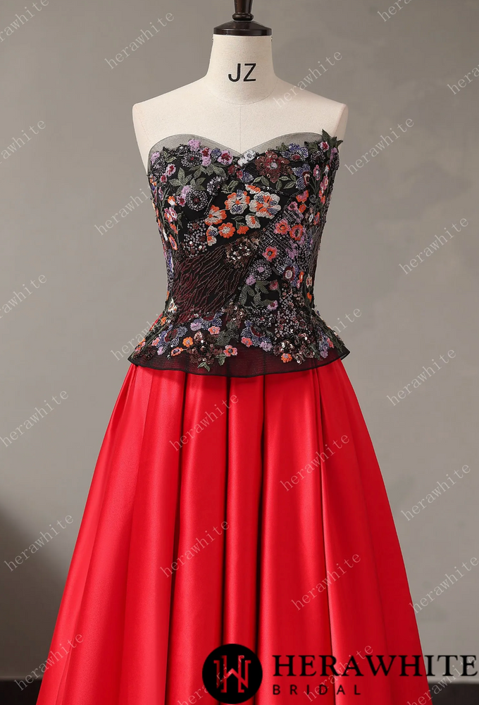 
                      
                        Vintage Lace Flower Sequins Satin With A Line Sleeveless Long Prom Dresses
                      
                    