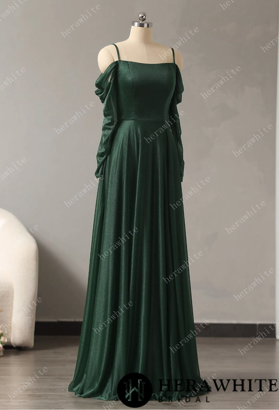 Modest Pleated Maxi Dress with Classic Elegant Pattern by STORE WF