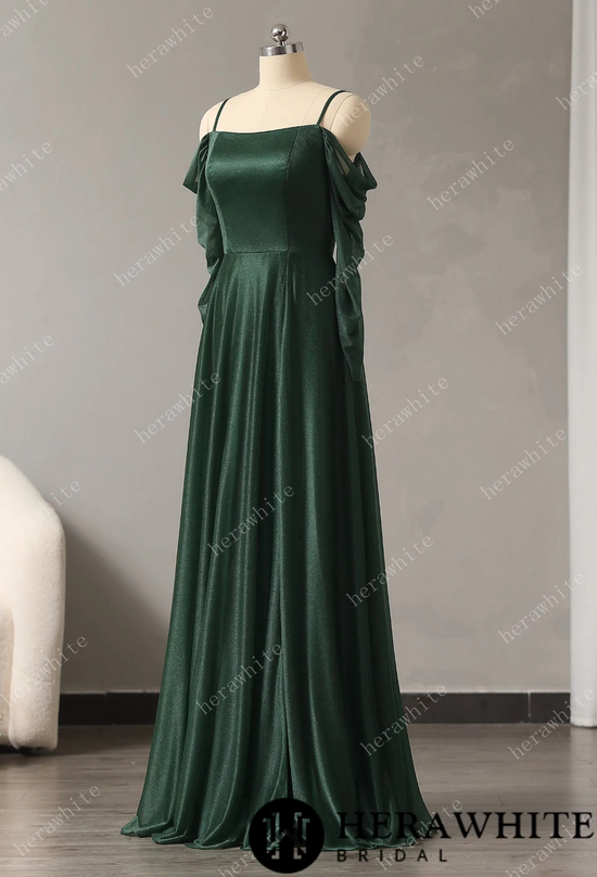 Load image into Gallery viewer, Classic Thin Shoulder Straps Soft Bridesmaid Dress
