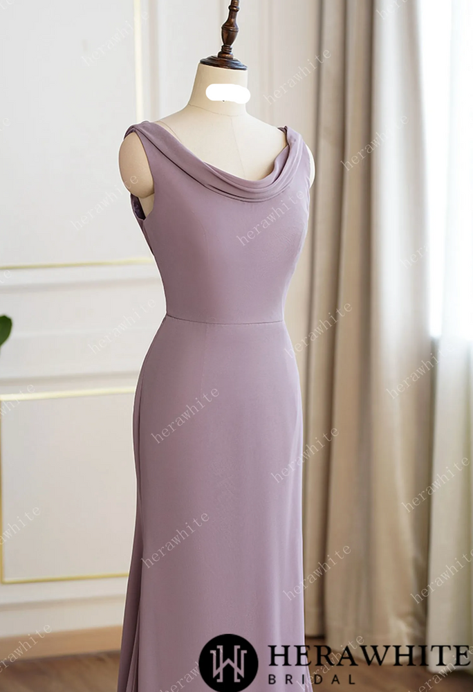 
                      
                        Cowl Scoop Neckline Fit and Flare Bridesmaid Dress
                      
                    