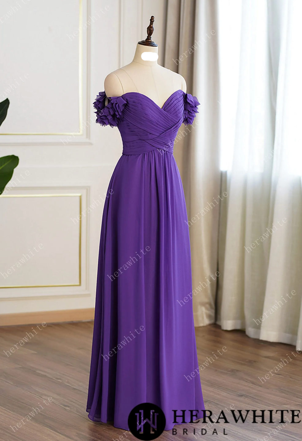 Lavender and sales white bridesmaid dresses