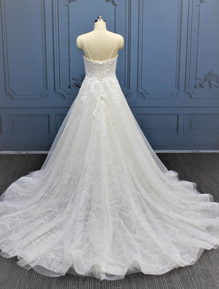 
                      
                        Beaded Lace A Line Wedding Bridal Gown
                      
                    