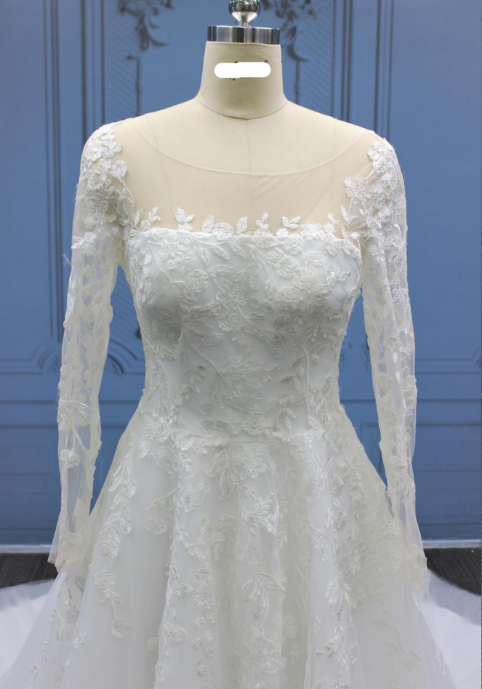 
                      
                        Lined Lace A Line Wedding Bridal Gown
                      
                    