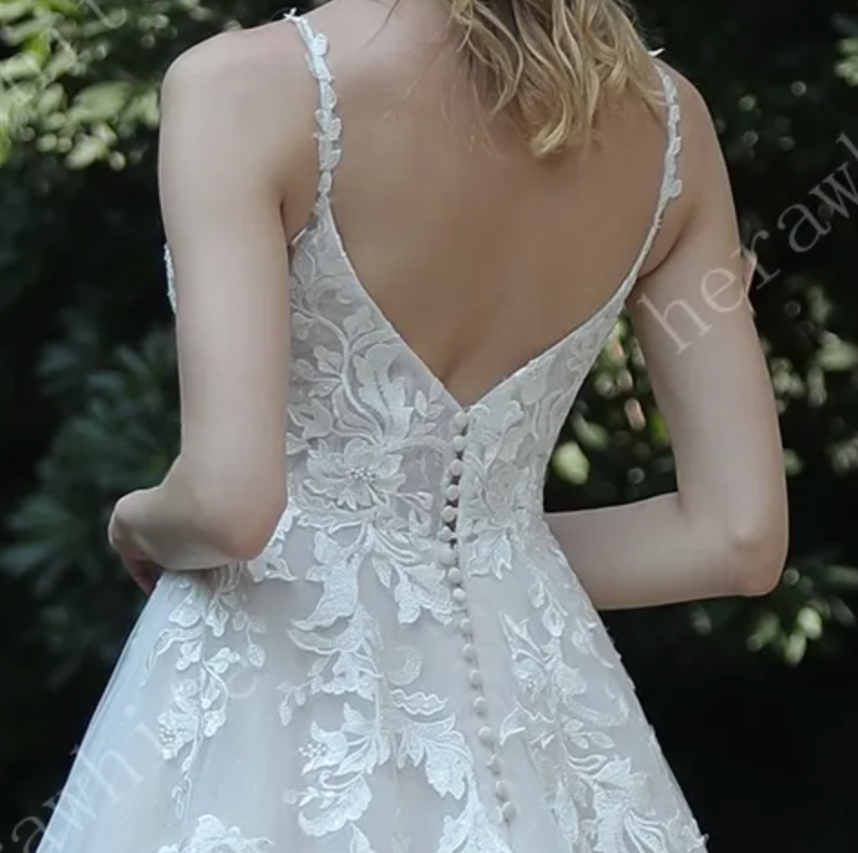 
                      
                        Ethereal A-Line Wedding Dress with Frosted Flower Lace
                      
                    