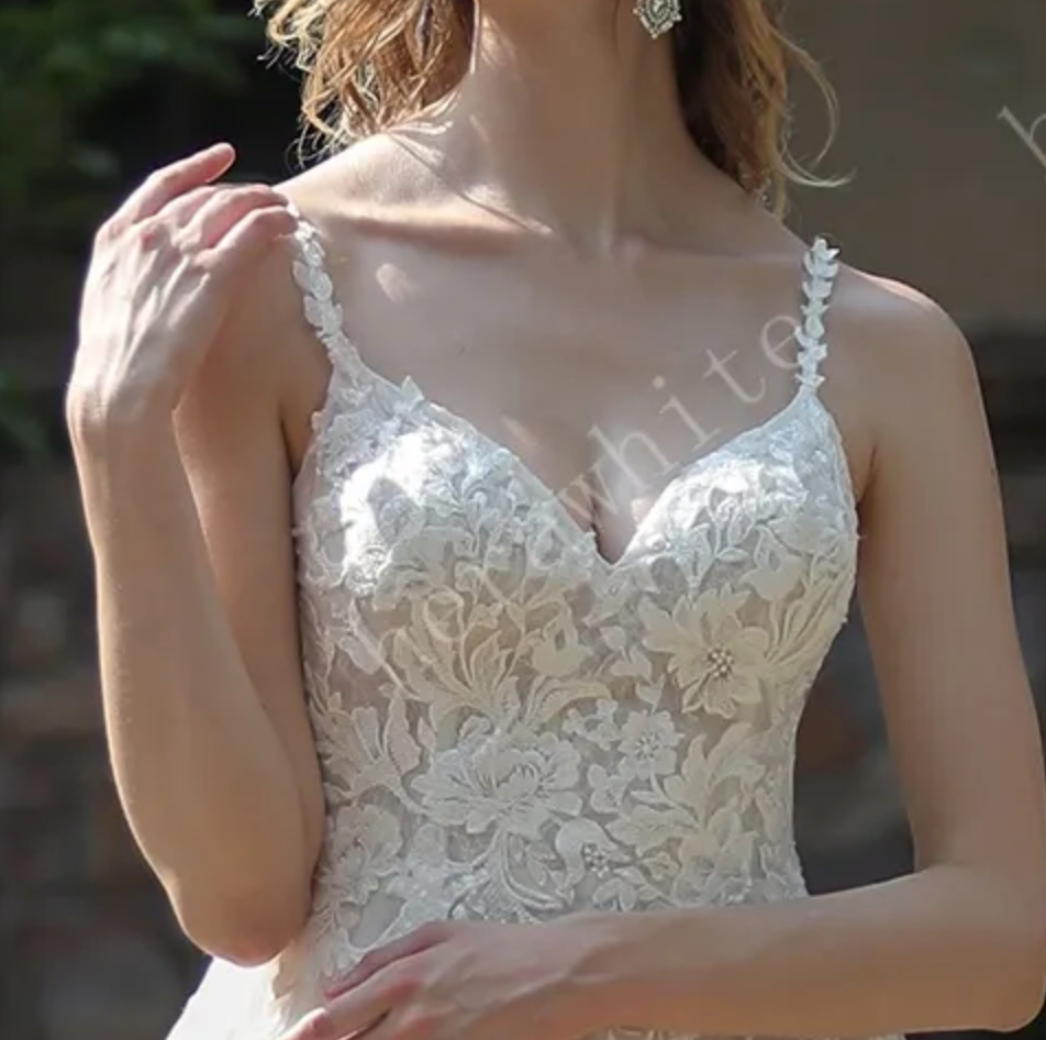 
                      
                        Ethereal A-Line Wedding Dress with Frosted Flower Lace
                      
                    