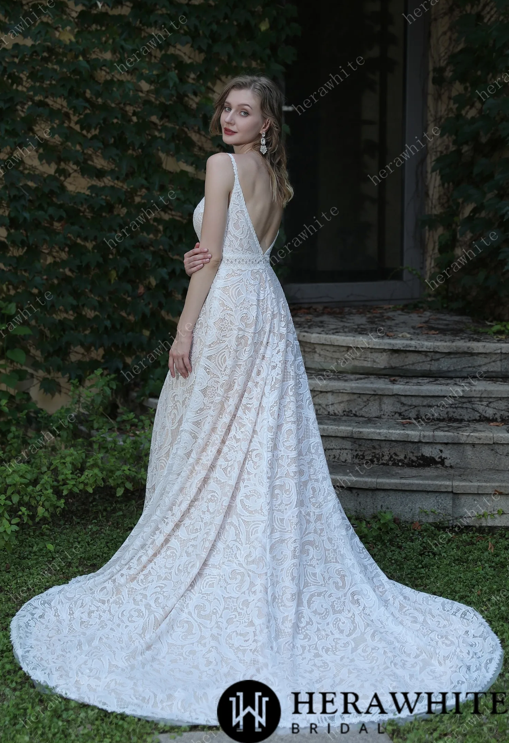 Load image into Gallery viewer, Summer Boho Lace Wedding Dress With Spaghetti Straps
