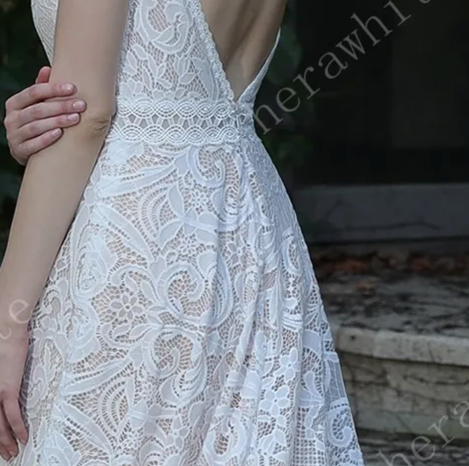 
                      
                        Summer Boho Lace Wedding Dress With Spaghetti Straps
                      
                    