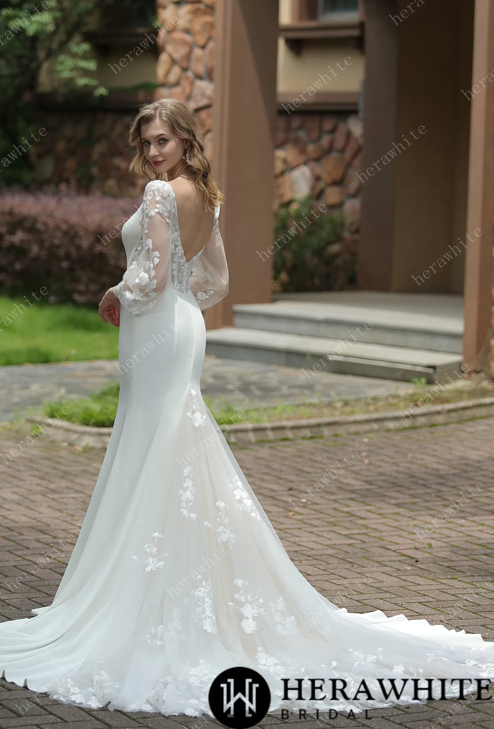 Wedding dress with tulle sleeves deals