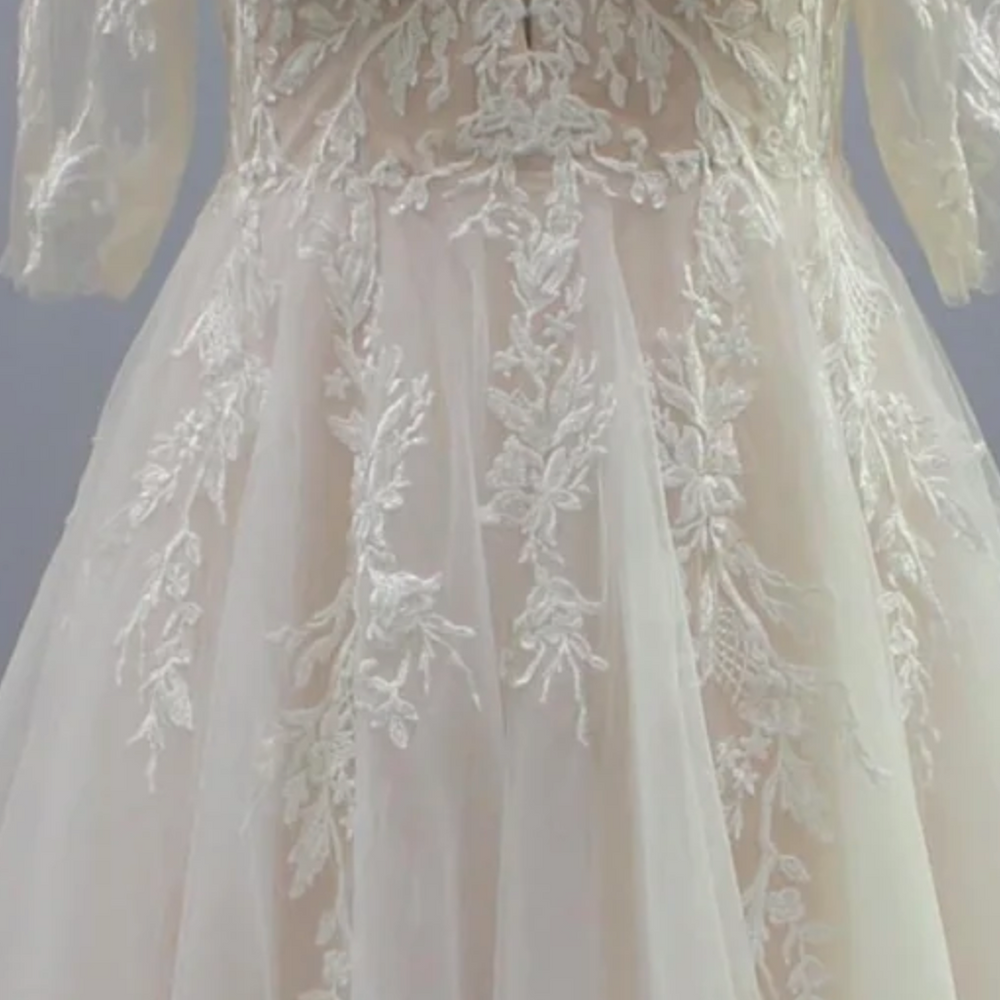 
                      
                        Cut Tulle Lace A Line Plus Size Wedding Bridal Gown
                      
                    