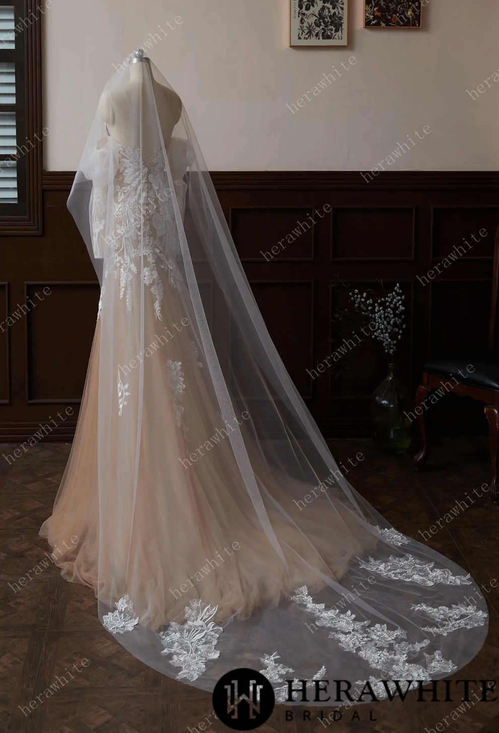 Vintage lace best sale cathedral veil
