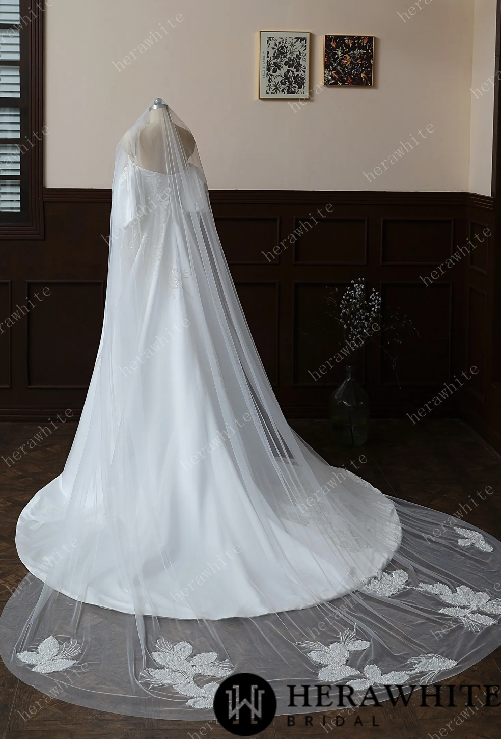 Simplicity Cathedral Length Lace Bridal Veil