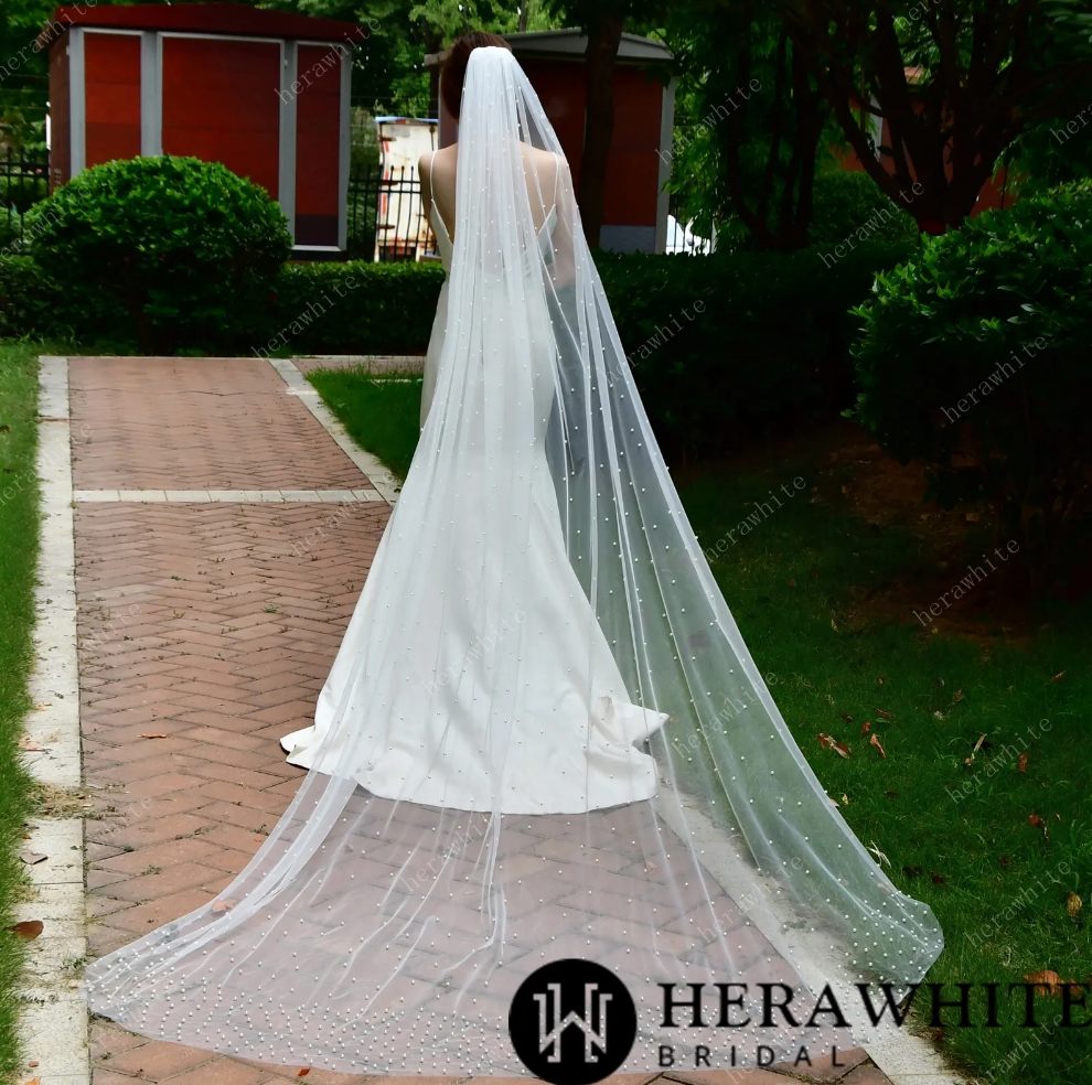 
                      
                        Waltz-Length Bridal Veil Scattered With Pearls
                      
                    