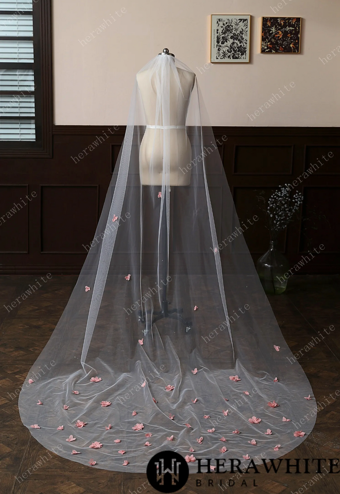 
                      
                        3D Lace Flower Cathedral Length Wedding Veil
                      
                    