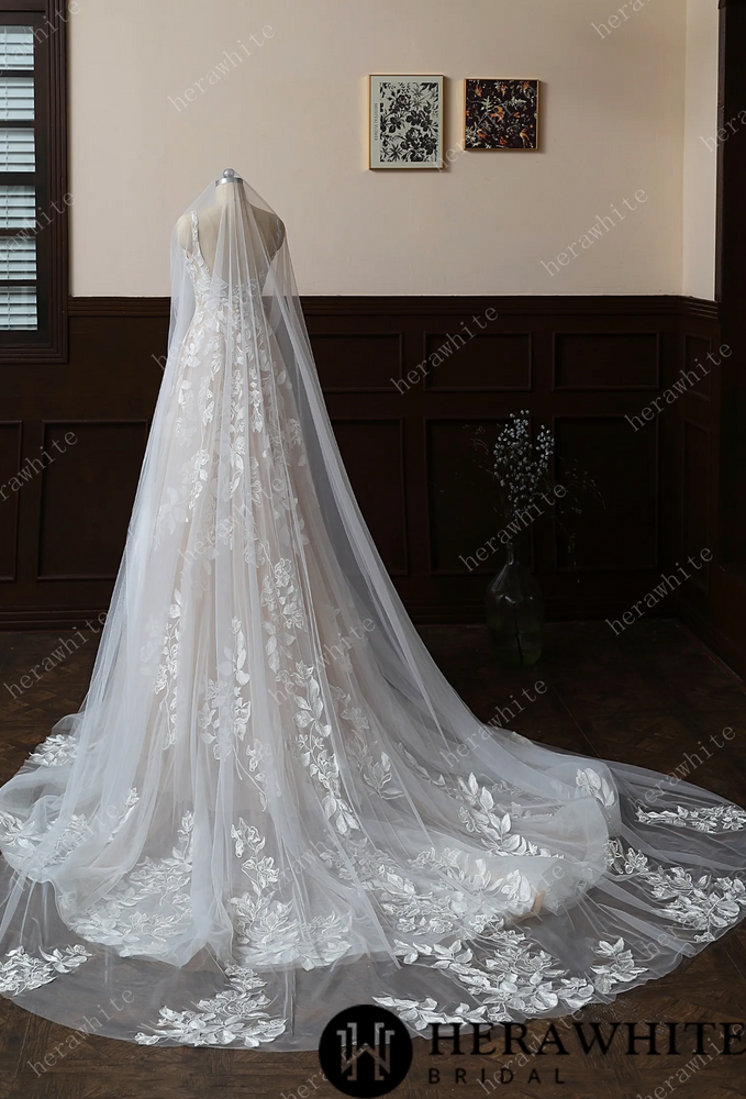 
                      
                        Floral And Dreamy Cathedral Length Bridal Veil
                      
                    