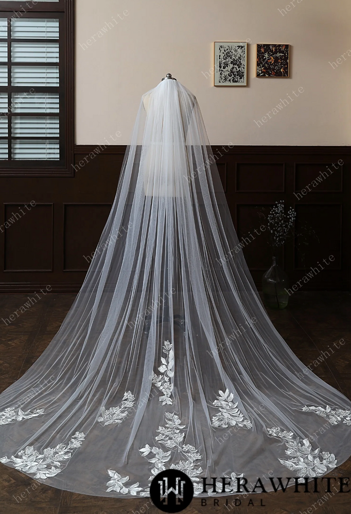 
                      
                        Floral And Dreamy Cathedral Length Bridal Veil
                      
                    