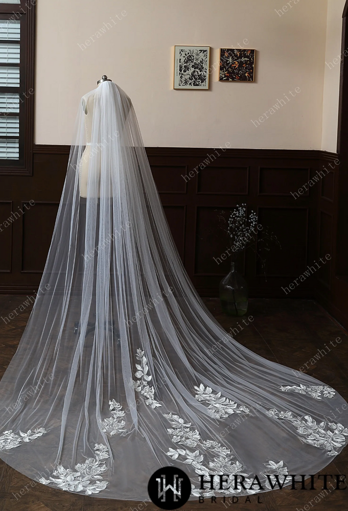 
                      
                        Floral And Dreamy Cathedral Length Bridal Veil
                      
                    