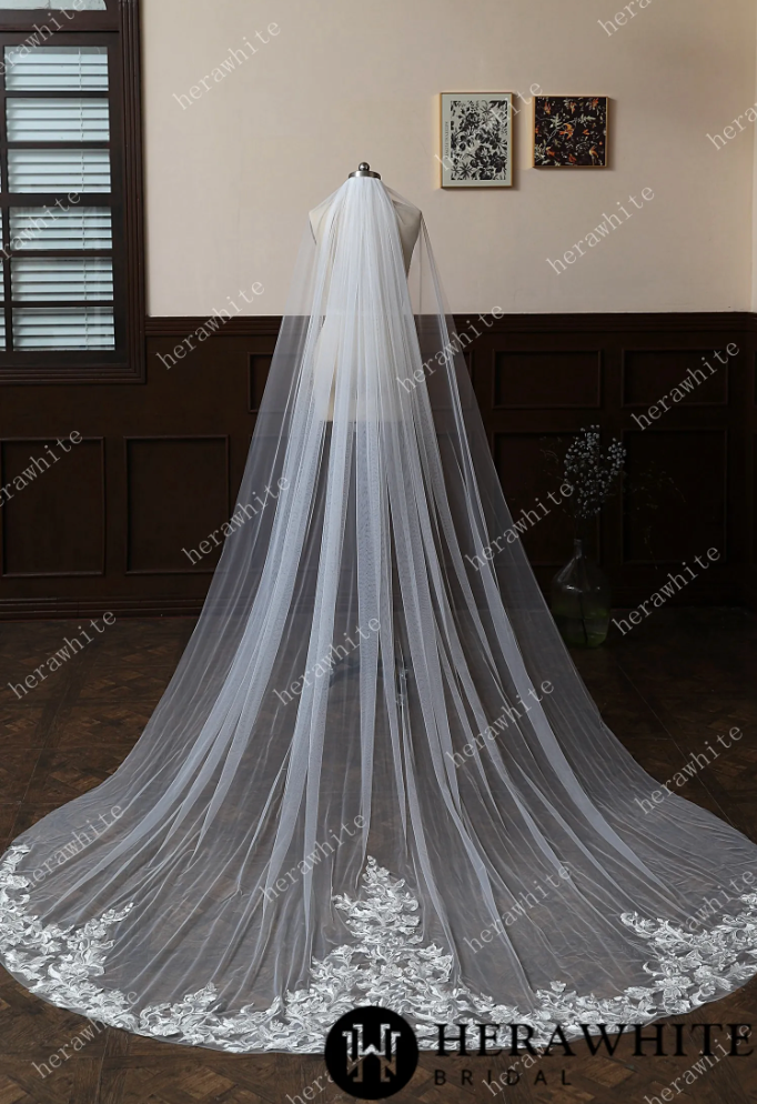 
                      
                        Elegant Lace Cathedral Length Bridal Veil
                      
                    