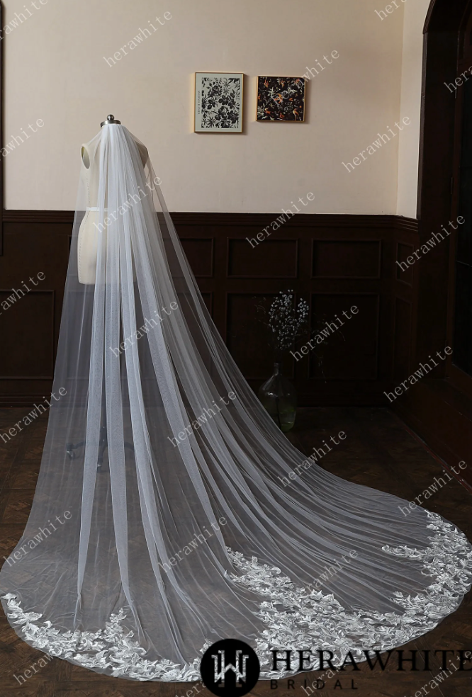 
                      
                        Elegant Lace Cathedral Length Bridal Veil
                      
                    