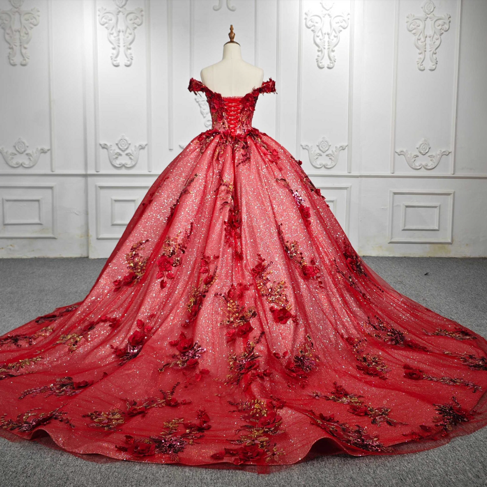 
                      
                        Red Flower Quinceañera Dress
                      
                    