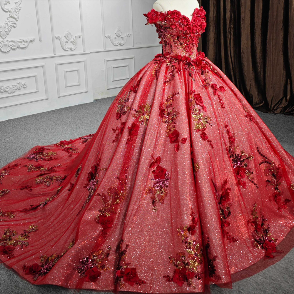 
                      
                        Red Flower Quinceañera Dress
                      
                    