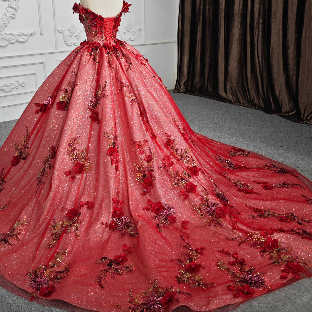 
                      
                        Red Flower Quinceañera Dress
                      
                    