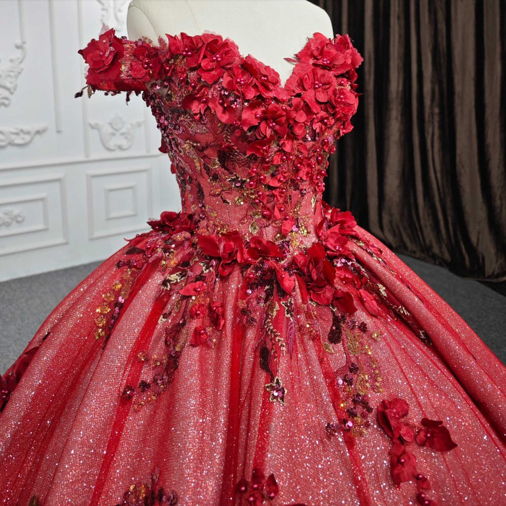 
                      
                        Red Flower Quinceañera Dress
                      
                    