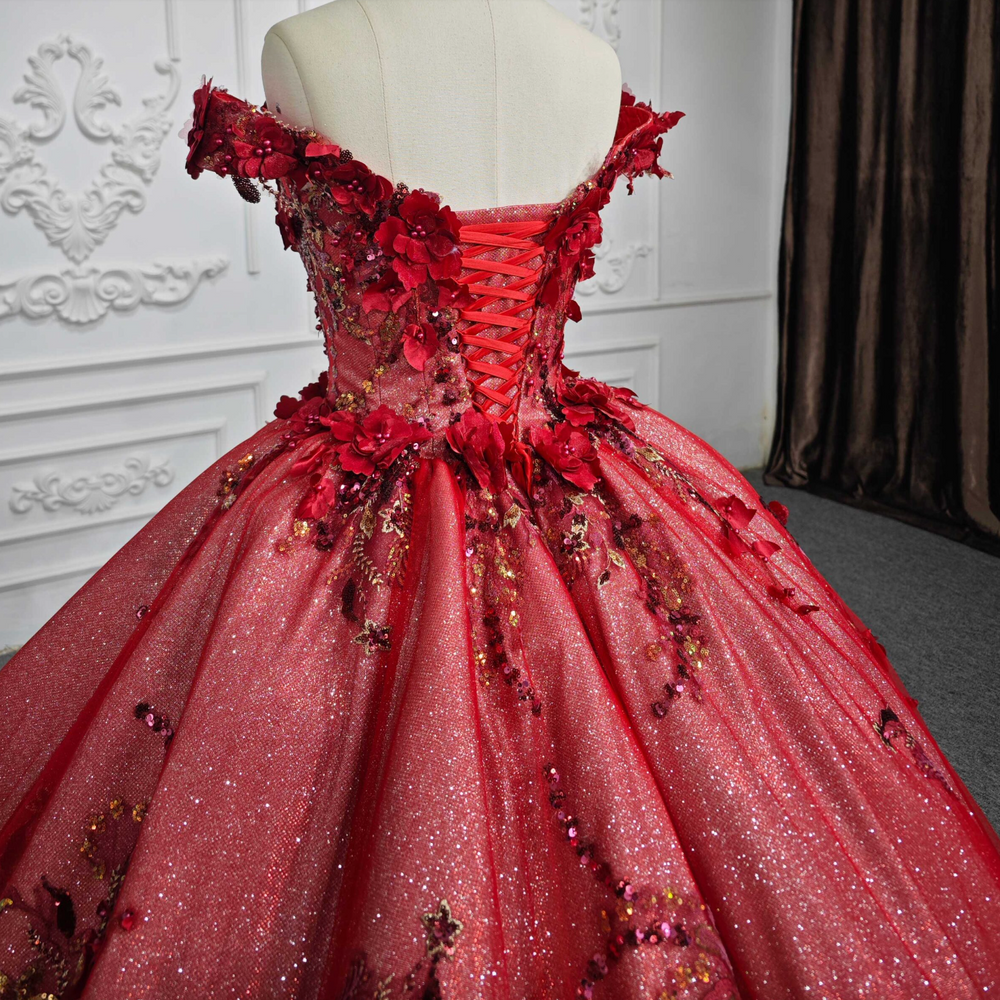 
                      
                        Red Flower Quinceañera Dress
                      
                    