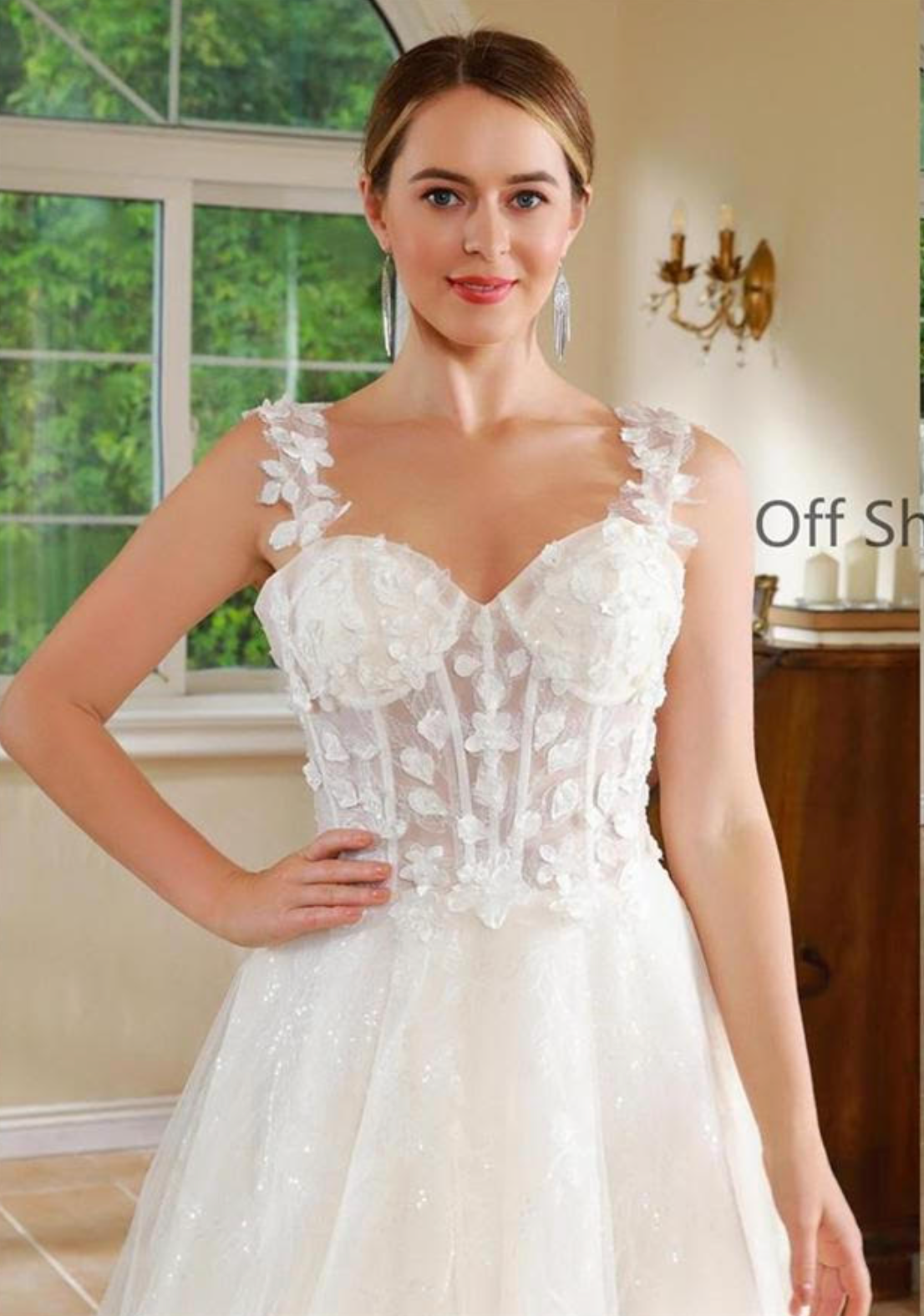 Corset Style Floral Lace A Line Wedding Dress – TulleLux Bridal