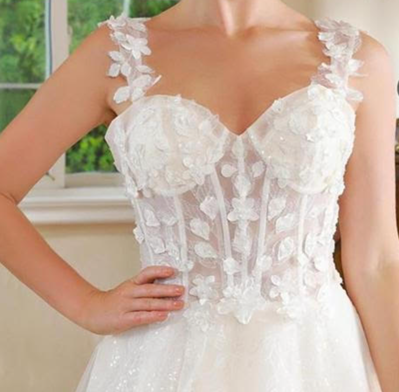 
                      
                        Corset Style Floral Lace A Line Wedding Dress
                      
                    