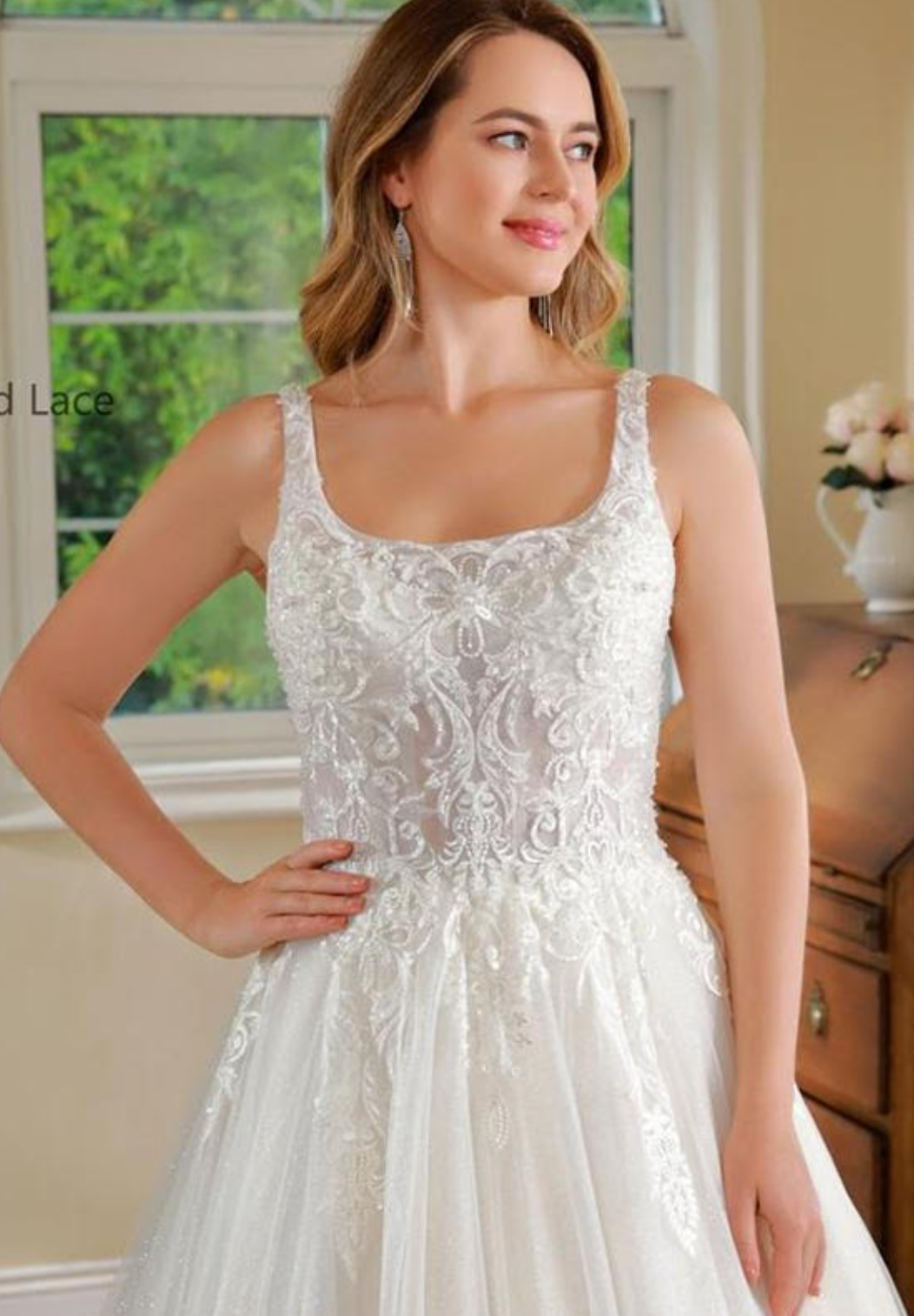 Beaded Lace A Line Bridal Wedding Gown