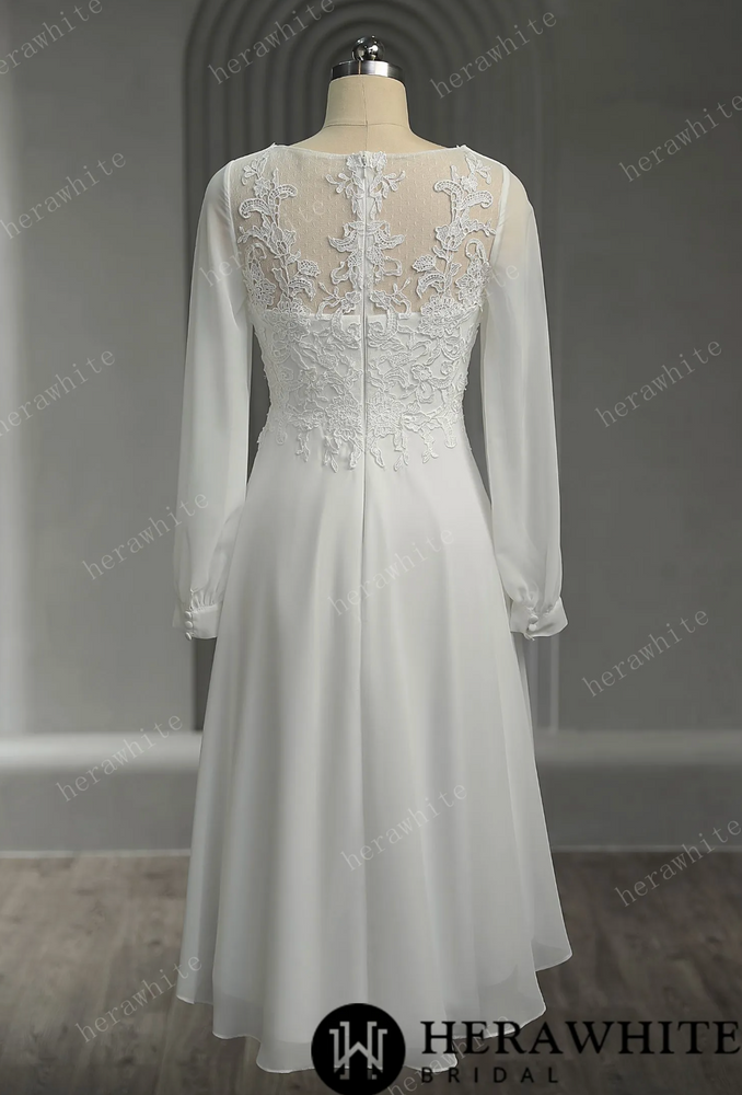 
                      
                        Unique Chiffon Long Sleeves Short Wedding Dress
                      
                    