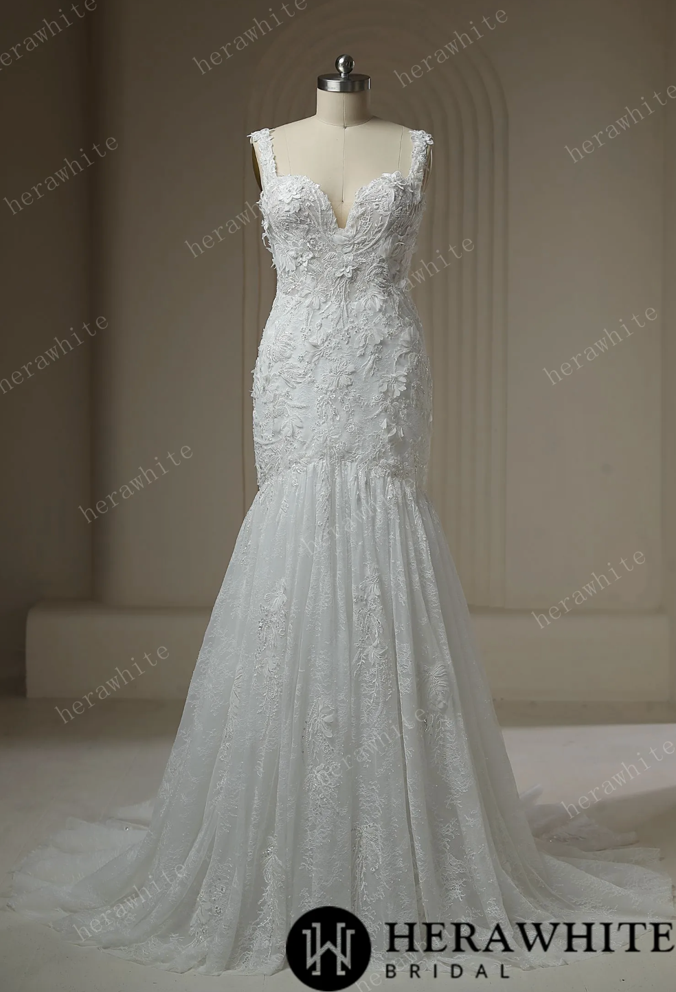 Luxury Lace Up Back Sweetheart Beaded Lace Wedding Dress