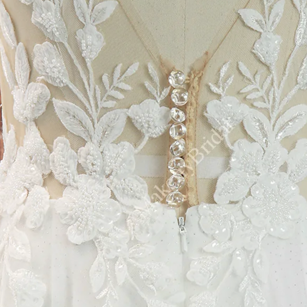 
                      
                        Elegant Illusion Appliques A Line Wedding Dress
                      
                    