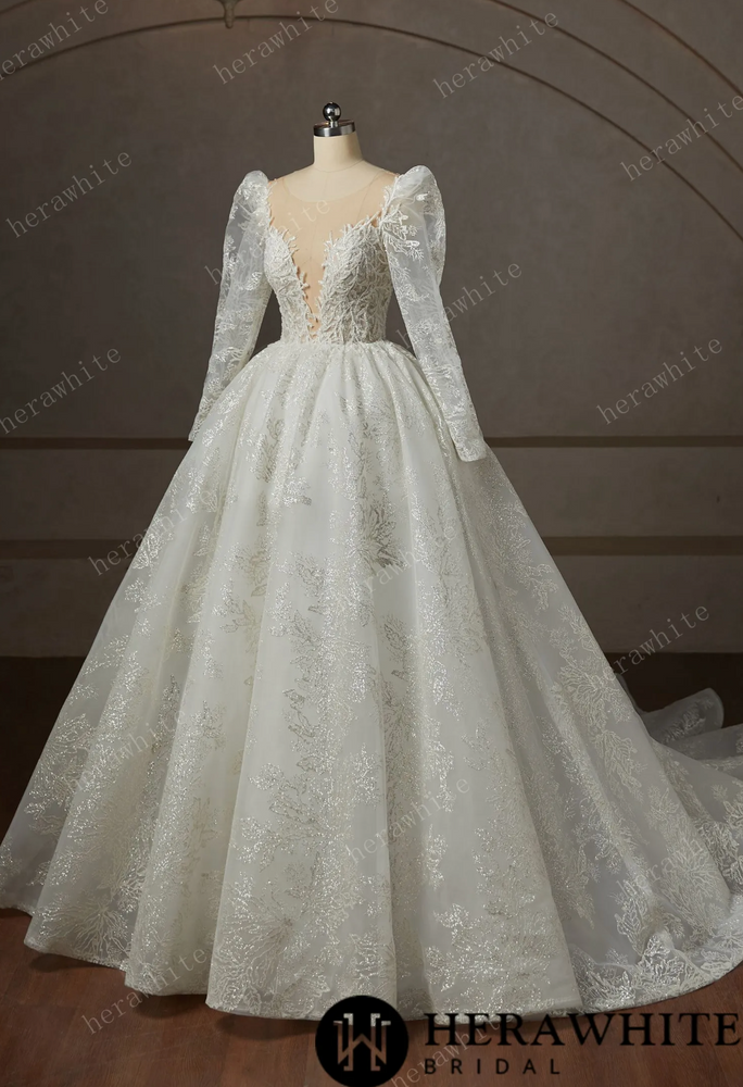 
                      
                        Dreamy Luxury Long Sleeve Ball Gown Wedding Dress
                      
                    