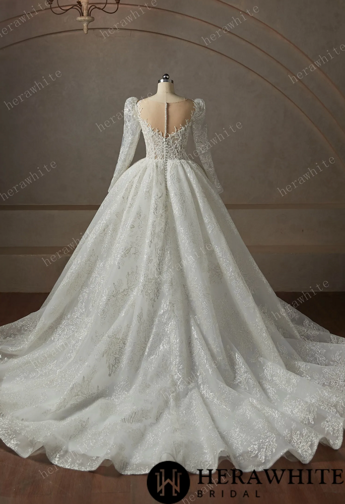 
                      
                        Dreamy Luxury Long Sleeve Ball Gown Wedding Dress
                      
                    