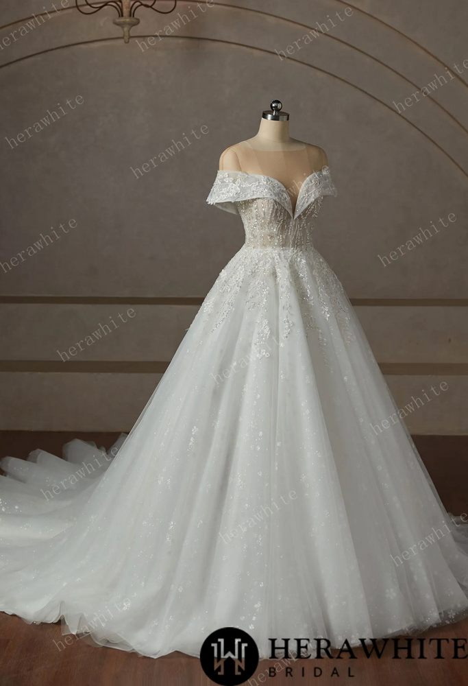 
                      
                        Princess Plunge Wrap Sleeves Ball Gown Wedding Dress
                      
                    