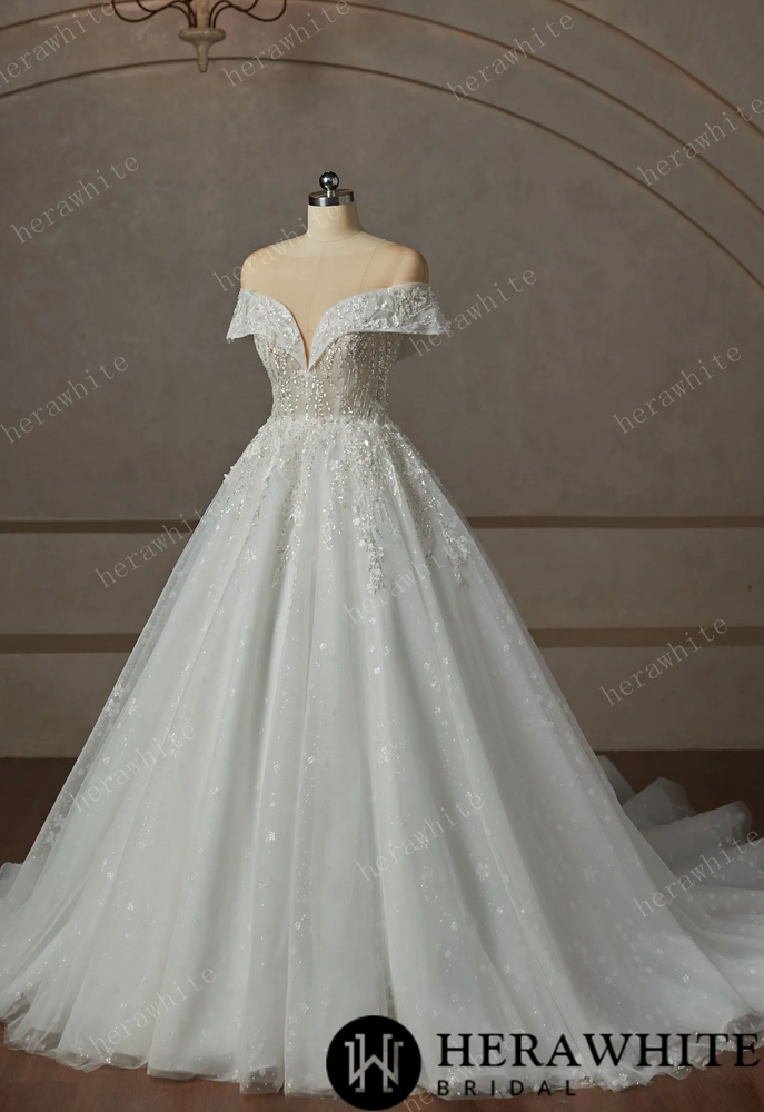 
                      
                        Princess Plunge Wrap Sleeves Ball Gown Wedding Dress
                      
                    