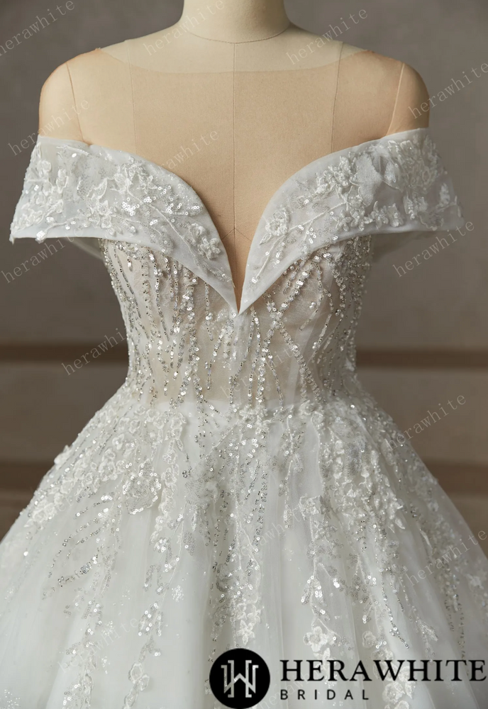 
                      
                        Princess Plunge Wrap Sleeves Ball Gown Wedding Dress
                      
                    