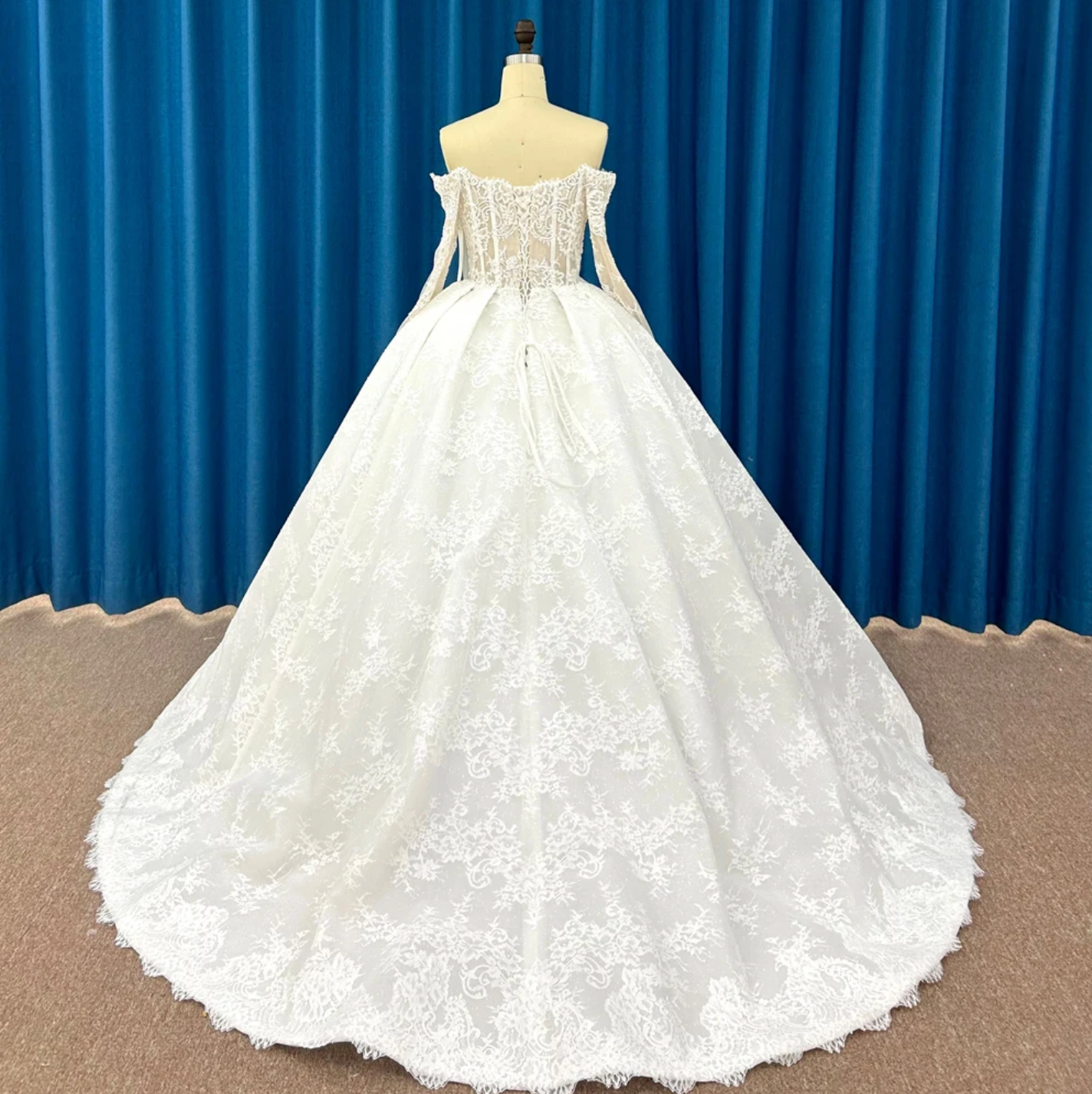 Lace Corset Boho Organza A Line Wedding Gown