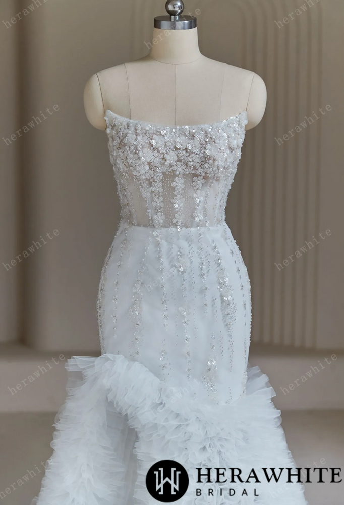 
                      
                        Beaded Wedding Dresses With Cascading Ruffles
                      
                    