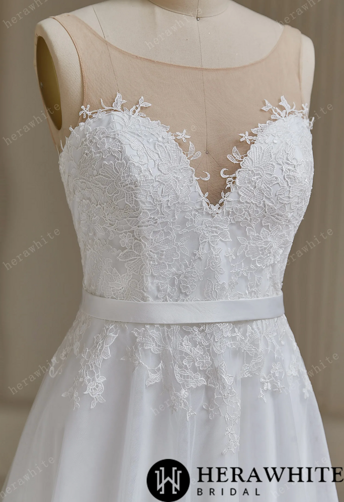 
                      
                        Illusion Neckline A-Line Wedding Dress
                      
                    