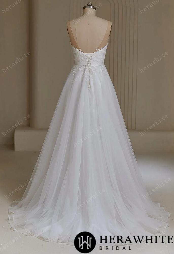 
                      
                        Illusion Neckline A-Line Wedding Dress
                      
                    