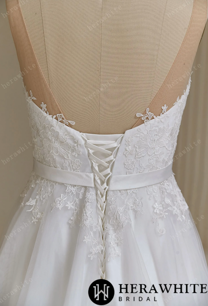 
                      
                        Illusion Neckline A-Line Wedding Dress
                      
                    