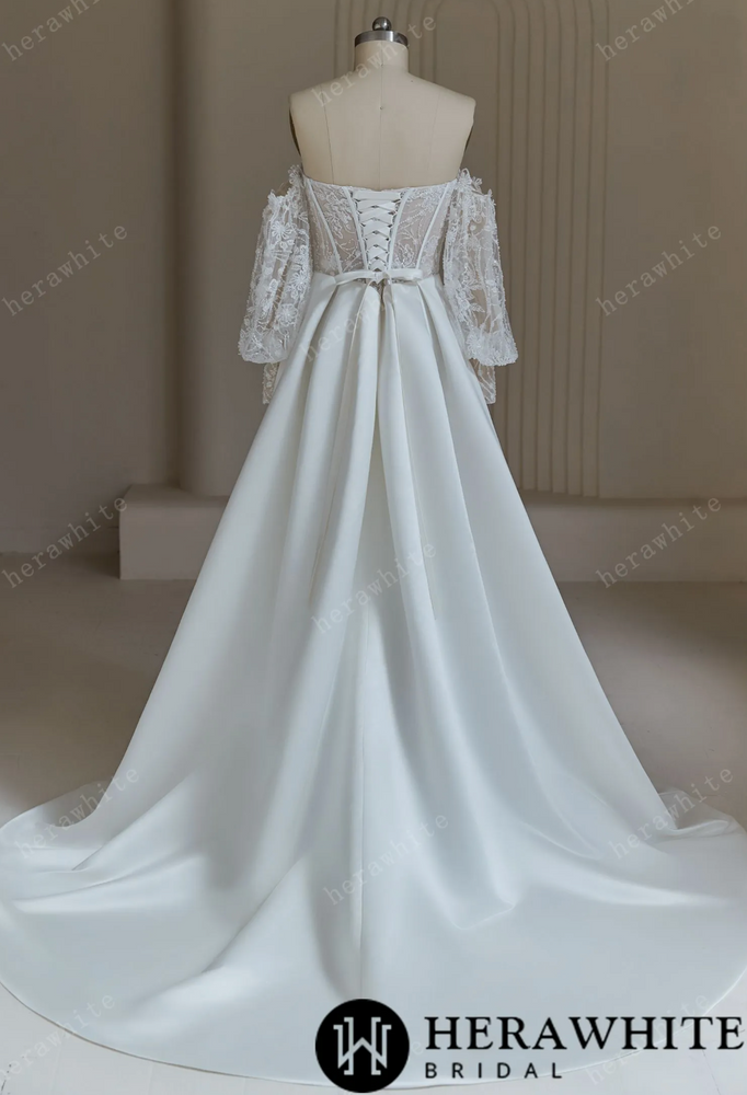 
                      
                        Illusion Lace Sweetheart Wedding Dress With Corset Back
                      
                    