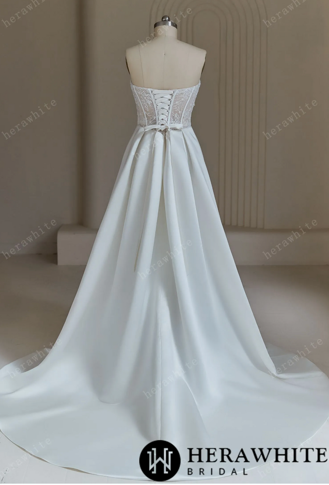 
                      
                        Illusion Lace Sweetheart Wedding Dress With Corset Back
                      
                    