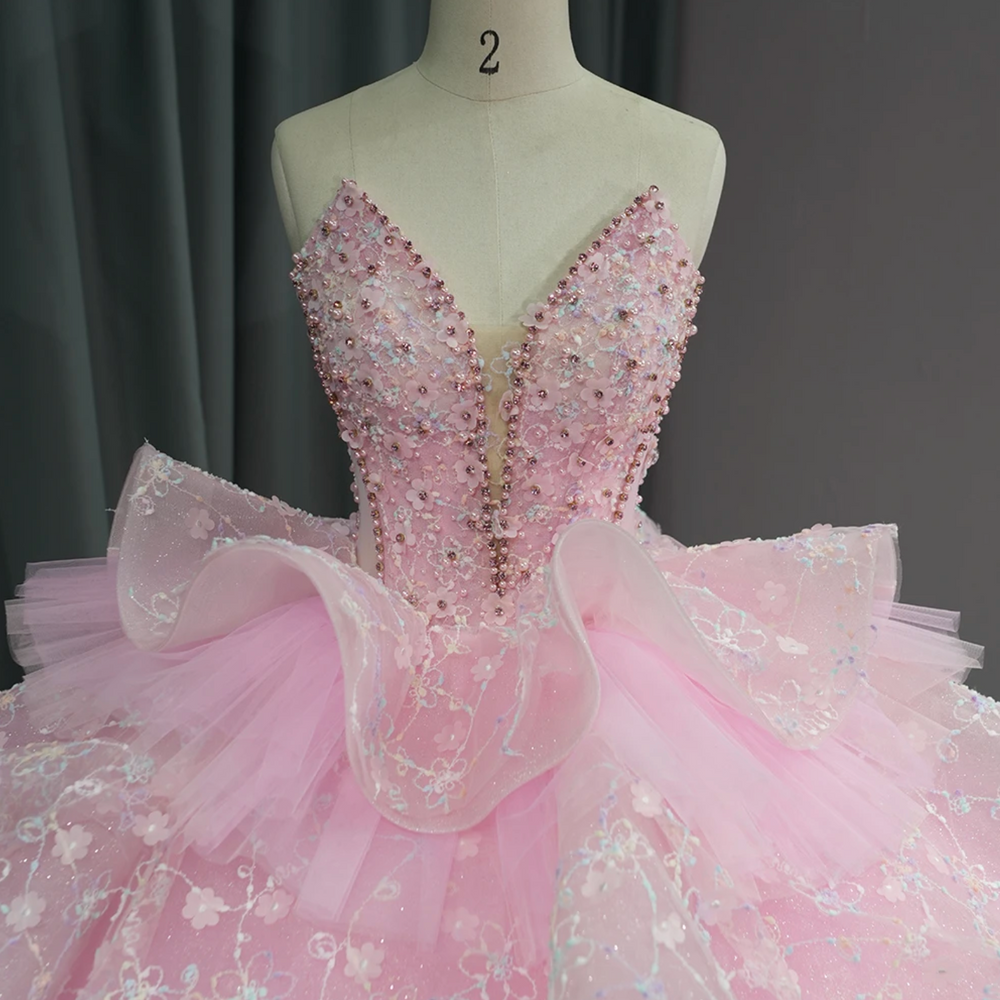 
                      
                        Layered Ruffles Beaded Quinceanera Sweet 16 Ball Gown
                      
                    