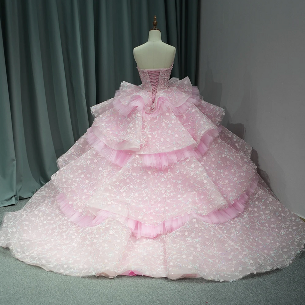 
                      
                        Layered Ruffles Beaded Quinceanera Sweet 16 Ball Gown
                      
                    