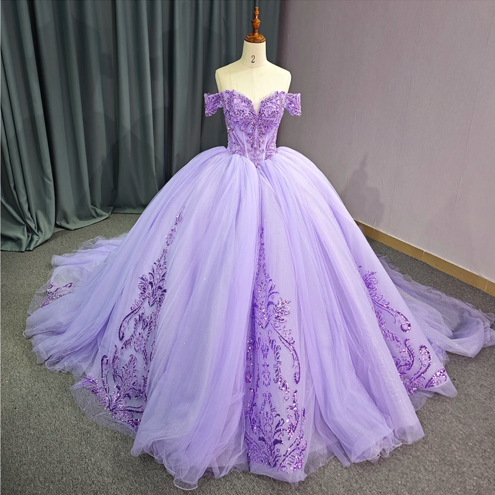 
                      
                        Sparkling Purple Sweetheart Quinceanera Dress
                      
                    