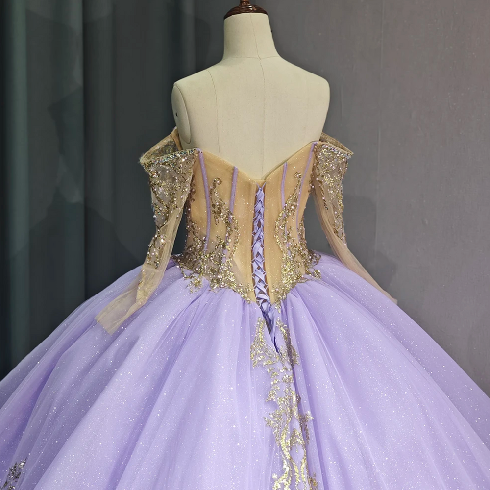 
                      
                        Shiny Scoop Quinceanera Ball Gown Lace-Up Dress Beading Floor-length Evening Gown
                      
                    