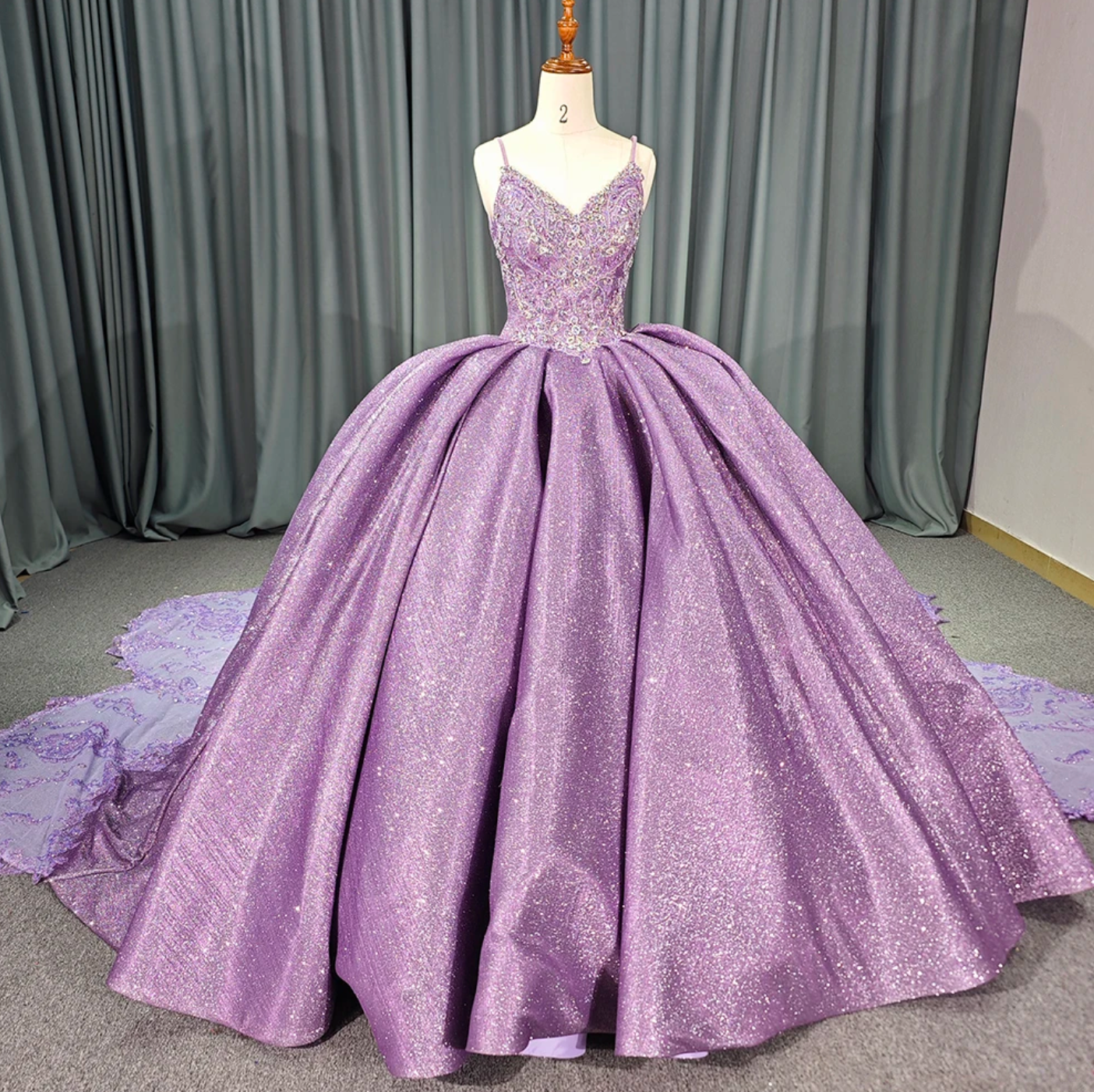 Purple Shiny Princess Quinceanera Dress